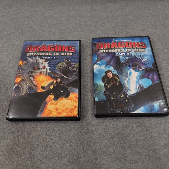 DreamWorks Dragons Defenders of Berk Part 1 & 2 DVD Set Toothless How To Train